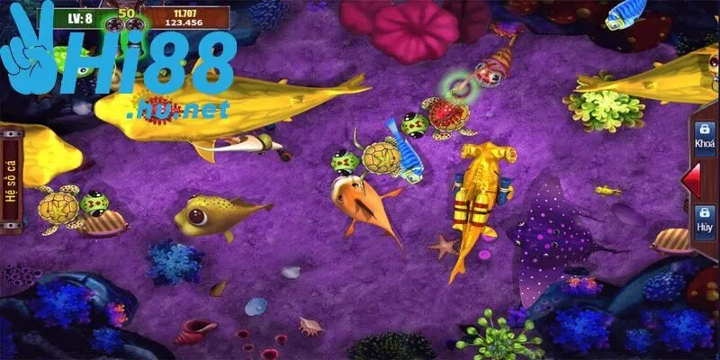 Vùng sóng vàng trong Bắn Cá Phát Tài Hi88 chứa nhiều phần thưởng